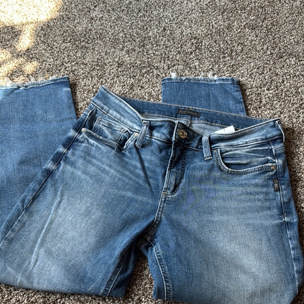 Silver Elyse crop jeans